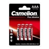 Батарейки алкалиновые (щелочные) CAMELION ALKALINE PLUS 7369, LR03, ААА, 1.5В, 1150 мАч, упаковка 4шт 