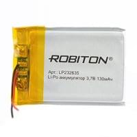 Аккумулятор Li-Pol Robiton LP232635 литий-полимерный 3.7 В плоский 130 мАч размер 2.3х26х35 мм с защитной платой