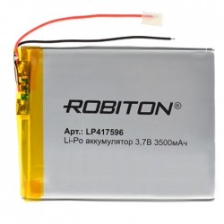 Аккумулятор Li-Pol Robiton LP417596  литий-полимерный 3.7 В плоский 3500 мАч размер 4.1х75х96 мм с защитной платой
