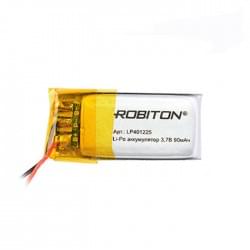 Аккумулятор Li-Pol Robiton LP401225 литий-полимерный 3.7 В плоский 90 мАч размер 4х12х25 мм с защитной платой