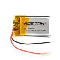 Аккумулятор Li-Pol Robiton LP601730 литий-полимерный 3.7 В плоский 250 мАч размер 6х17х30 мм с защитной платой