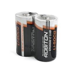 Специальные литиевые батарейки Li-SOCl2 Robiton ER26500 C 9000 мАч 3,6В 2шт с лепестковыми выводами