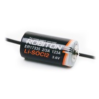 Специальная литиевая батарейка Li-SOCl2 Robiton ER17335-AX 2/3A 1900 мАч 3.6 В с аксиальными выводами