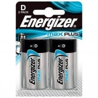 Батарейки Energizer Max Plus, щелочные, D, LR20, 1.5В, 2 штуки