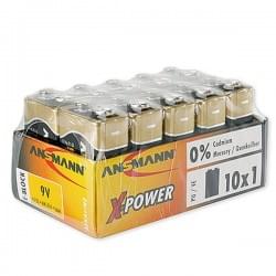 Батарейки алкалиновые 550 мАч Ansmann 5015711 X-Power 6LR61 крона 9В 10шт