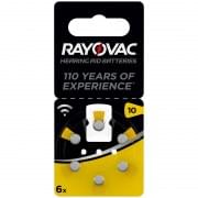 Батарейки для слуховых аппаратов Rayovac 04610945416 Hearing Aid Batteries 10 в упаковке 6 штук.