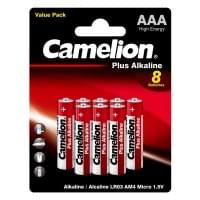 Батарейки алкалиновые (щелочные) CAMELION ALKALINE PLUS 14134, LR03, ААА, 1.5В, 1150 мАч, упаковка 8шт 
