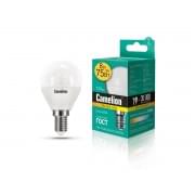 Лампа CAMELION Е14 8Вт 3000K 720Лм LED8-G45/830/E14 12391, светодиодная, теплый белый, шар 