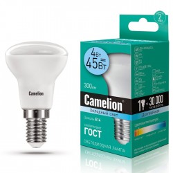 Лампа CAMELION Е14 4Вт 4500K 300Лм 220В LED4-R39/845/E14 13354, светодиодная, нейтральный белый, рефлекторная 