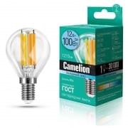Лампа CAMELION Е14 12Вт 4500K 1215Лм LED12-G45-FL/845/E14 13713, светодиодная, филаментная, нейтральный белый, шар 
