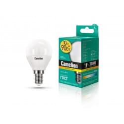 Лампа CAMELION Е14 10Вт 3000K 830Лм LED10-G45/830/E14 13565, светодиодная, теплый белый, шар 