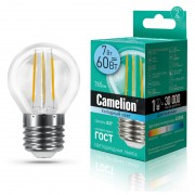 Лампа CAMELION Е27 7Вт 4500K 765Лм LED7-G45-FL/845/E27 13459, светодиодная, филаментная, нейтральный белый, шар 