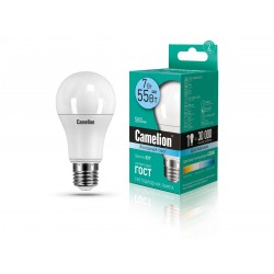 Лампа CAMELION Е27 7Вт 4500K 590Лм 220В LED7-A60/845/E27 11254, светодиодная, нейтральный белый, груша 