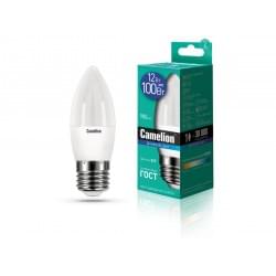 Лампа CAMELION Е27 12Вт 6500K 1010Лм 220В LED12-C35/865/E27 13692, светодиодная, холодный белый, свеча 
