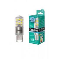 Лампа светодиодная G9 Camelion капсульная прозрачная 220В 3Вт (25Вт) 4500К нейтральный белый арт.13703