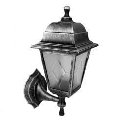 Светильник уличный садово-парковый настенный IP44 13831 Camelion PP4201/02 220В 60Вт Е27 четырехгранный черный с серебром
