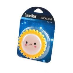 Детский светодиодный ночник в розетку с выключателем Camelion NL-179 СОЛНЫШКО 220В 0.5Вт арт.12535