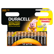 Батарейки алкалиновые Duracell Basic AAA LR03 MN2400 12шт