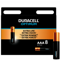 Алкалиновые батарейки DURACELL OPTIMUM OP2400 AAA LR03 1.5В (8 шт. в упаковке) 
