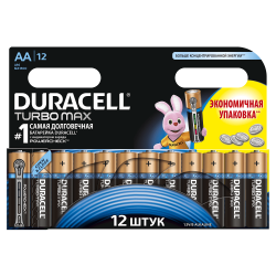 Батарейки алкалиновые Duracell Turbo Max AA LR6 MX1500 12шт