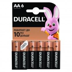 Батарейки алкалиновые Duracell Basic AA LR6 MN1500 6шт