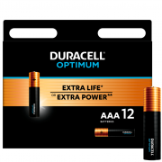 Aлкалиновые батарейки Duracell Optimum AAA LR03 12шт