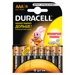 Батарейки алкалиновые Duracell Basic AAA LR03 MN2400 8шт