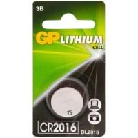 Батарейка литиевая GP Lithium GPCR2016-7CR1 Made in Japan CR2016 3В дисковая 1шт