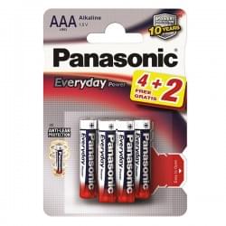 Батарейки алкалиновые Panasonic Everyday Power AAA LR03 1,5В 6шт