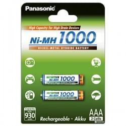 Аккумуляторы Ni-MH Panasonic High Capacity AAA 1000мАч 1,2В 2шт
