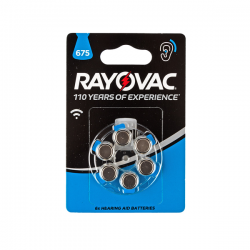 Батарейки Rayovac 675 PR44 1,45В для слухового аппарата 6шт (блистер 120х80 мм)