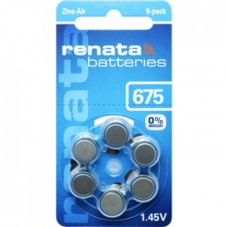Батарейки RENATA 675 1,45 В для слухового аппарата 6шт