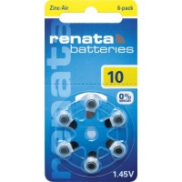Батарейки RENATA 10 1,45 В для слухового аппарата 6шт