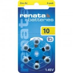 Батарейки RENATA 10 1,45 В для слухового аппарата 6шт