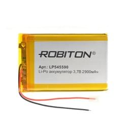 Аккумулятор Li-Pol Robiton LP545590 литий-полимерный 3.7 В плоский 2900 мАч размер 5.4х55х90 мм с защитной платой