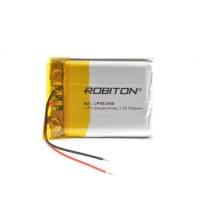 Аккумулятор Li-Pol Robiton LP683440 литий-полимерный 3.7 В плоский 900 мАч размер 6.8х34х40 мм с защитной платой