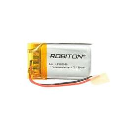 Аккумулятор Li-Pol Robiton LP302030 литий-полимерный 3.7 В плоский 130 мАч размер 3х20х30 мм с защитной платой
