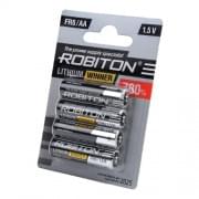 Батарейки литиевые ROBITON LITHIUM WINNER R-FR6-BL4 AA FR6 1.5В 2900мАч 4шт блистер