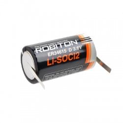Специальная литиевая батарейка Li-SOCl2 Robiton ER34615-FT D с лепестковыми выводами 19000 мАч 3.6 В 1шт