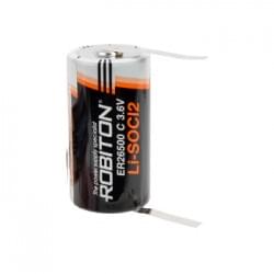 Специальная литиевая батарейка Li-SOCl2 Robiton ER26500-FT C 9000 мАч 3.6 В с лепестковыми выводами 1шт