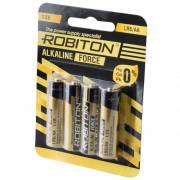 Батарейки алкалиновые (щелочные) ROBITON FORCE ALKALINE 18010, LR6, АА, 1.5В, 2300 мАч, упаковка 4шт 