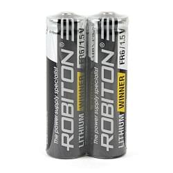 Батарейки литиевые ROBITON LITHIUM WINNER R-FR6-SR2 AA FR6 1.5В 2900мАч 2шт термопленка