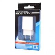 Блок питания USB ROBITON USB2100/White, 13814, 2100 мА, 1 USB выход, белый  