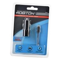 Разветвитель автомобильного прикуривателя ROBITON App04, 14261, 2400 мА, 1 USB выход, длина кабеля 120 см