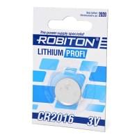 Батарейка плоская литиевая 3V CR2016 Robiton R-CR2016-BL1 12448 упаковка 1шт 