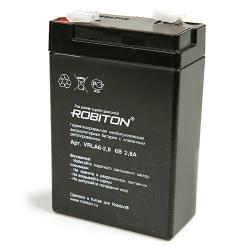 Аккумулятор AGM ROBITON VRLA6-2.8 7625, 6В, 2.8Ач, свинцовый, кислотный, герметичный, необслуживаемый 