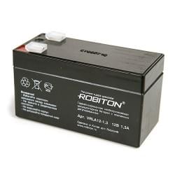 Аккумулятор AGM ROBITON VRLA12-1.3 7630, 12В, 1.3Ач, свинцовый, кислотный, герметичный, необслуживаемый 