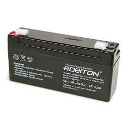 Аккумулятор AGM ROBITON VRLA6-3.3 7626, 6В, 3.3Ач, свинцовый, кислотный, герметичный, необслуживаемый 