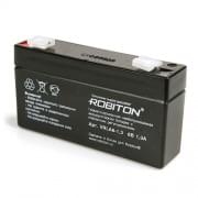 Аккумулятор AGM ROBITON VRLA6-1.3 7624, 6В, 1.3Ач, свинцовый, кислотный, герметичный, необслуживаемый 