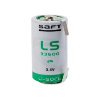 Специальная литиевая батарейка Saft LS 33600 CNR 17000 3.6 В размер D с лепестковыми выводами